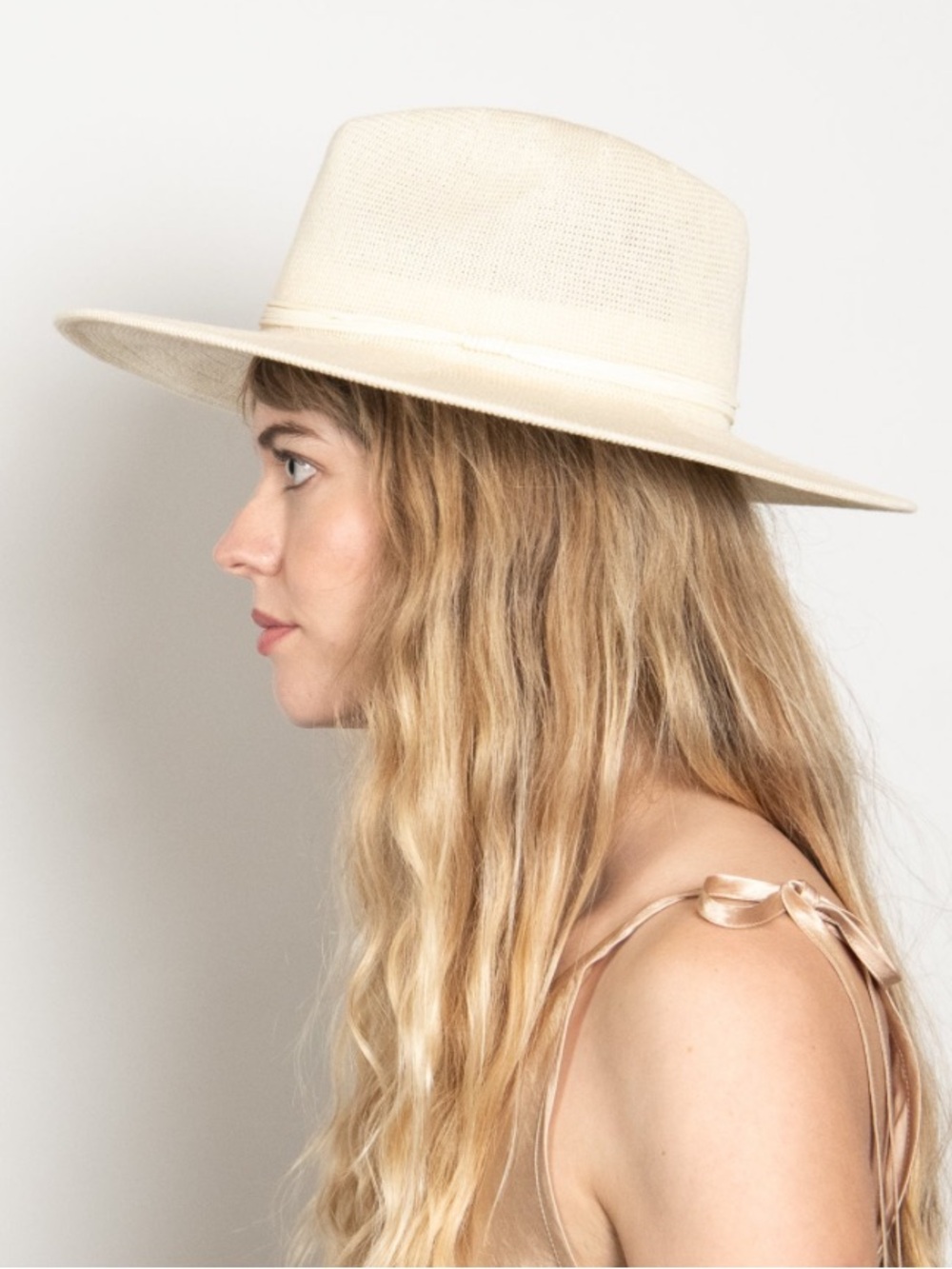 NWT WYETH The Beacon Mesh Panama Wide Brimmed Hat in IVORY